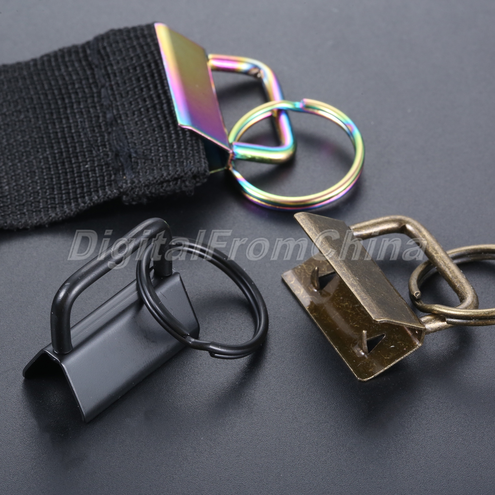 10Pcs Key Fob Hardware Keychain Wristlet Tail Clips Luggage Strap